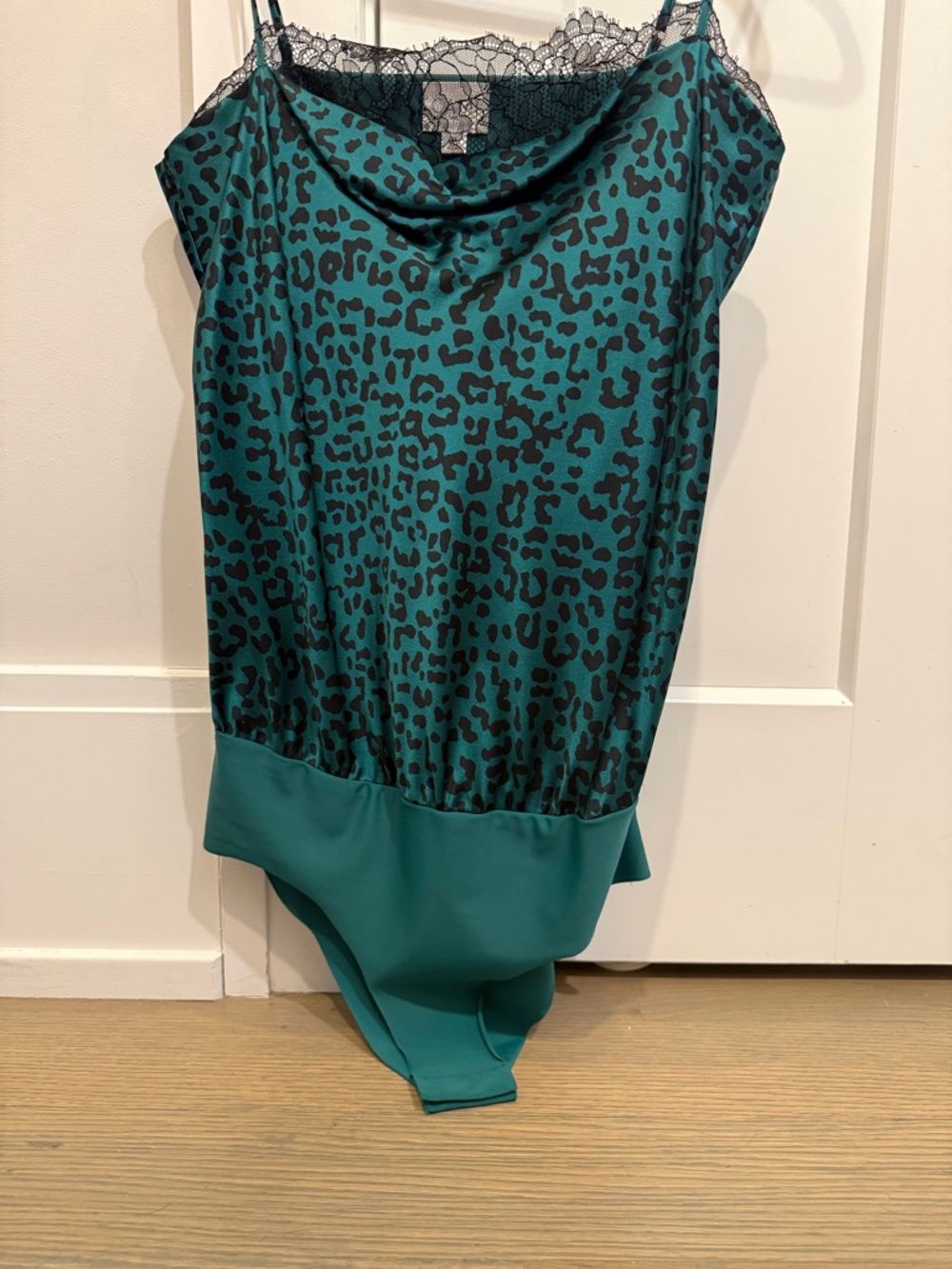 Cami NYC Romy Leopard Lace-Trim Bodysuit - Size M